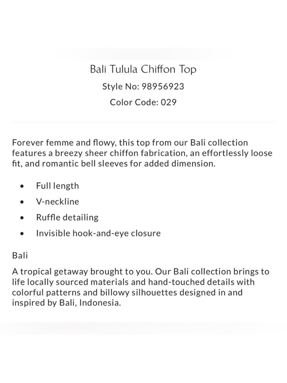 FREE PEOPLE Bali Tulula Chiffon V-Neck Blouse Top in Umber Earth NWT - Picture 10 of 11